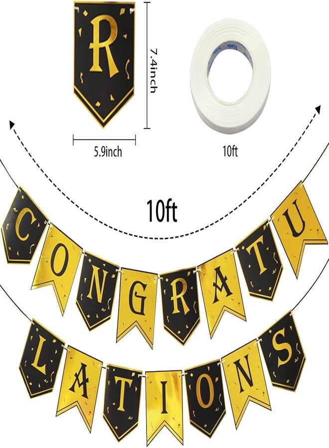 AMFIN® (6 inch) Congratulations Banner for Wedding, Anniversary, Graduation Party, Retirement, Achievement, Birthday Decoration Items - Black - Image 5